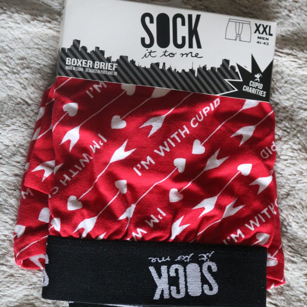 Sock it To Me I'm With Cupid Men's XXL Boxer Brief